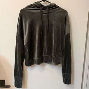 Aerie Dark Gray Velvet Hoodie